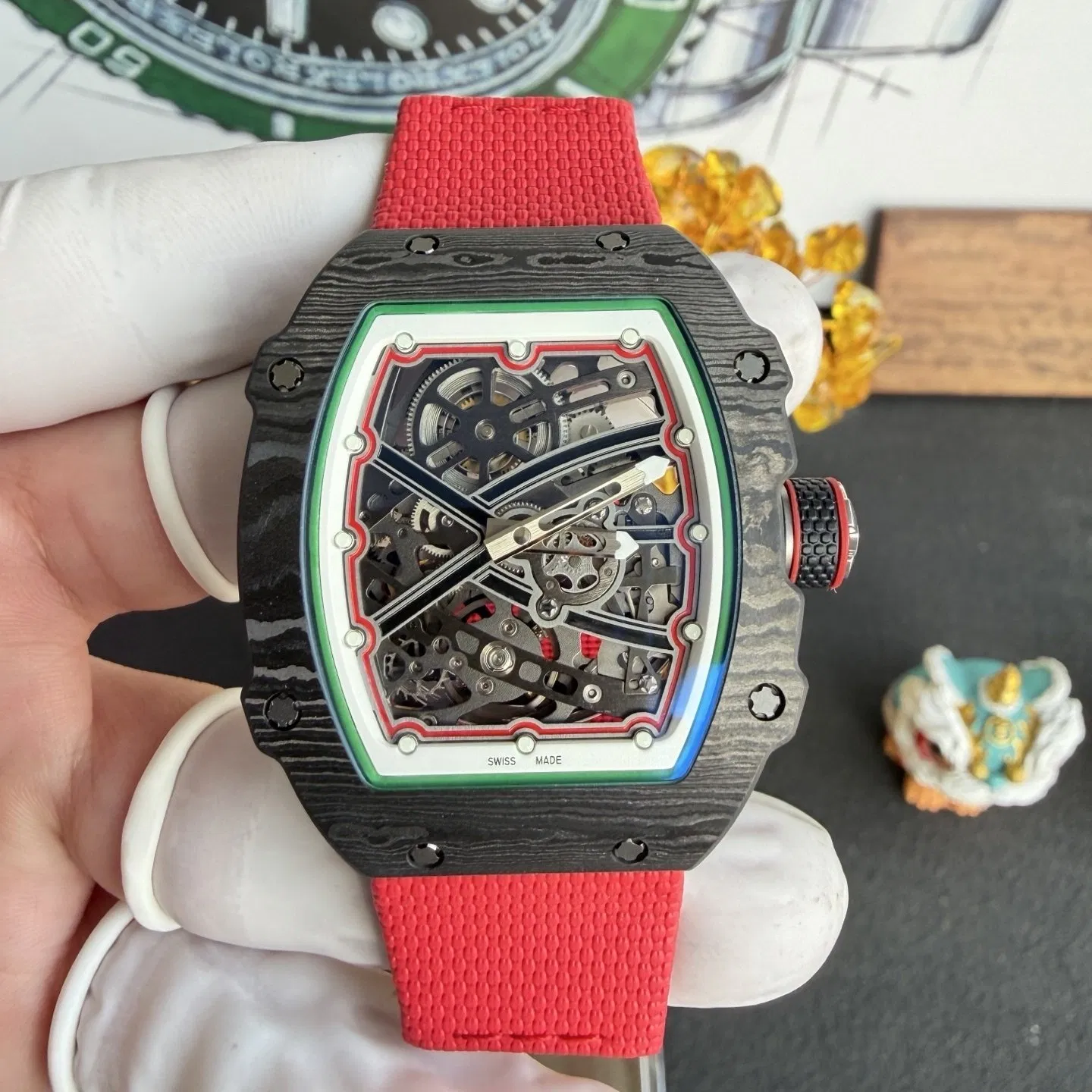 RM67-02 Italy Skeleton Richards Millers Crma7 Ultra-Thin The Lightest Automatic Mechanical Watch