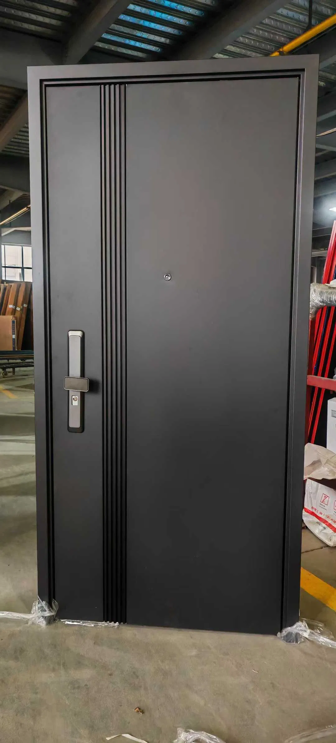 Factory Security Steel Entrance Front Door with Smart Lock Entry Exterior Main External Modern Stainless Luxury Metal for House