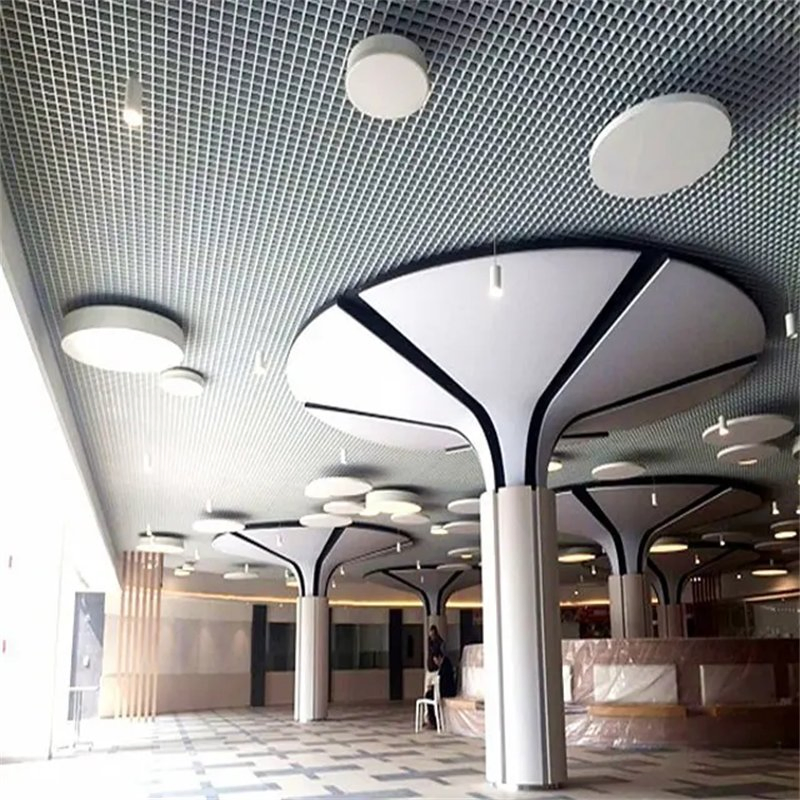 U Shape Baffle Suspended Structure Hanging Aluminum Decorative Metal Grid Ceiling