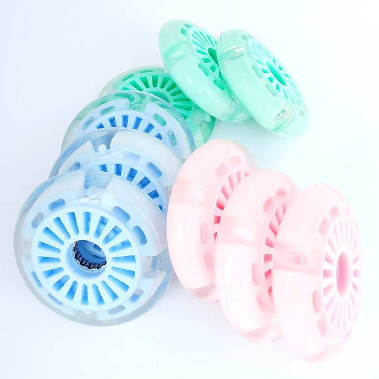 9024 Children's Torsion Car Luminous Silent Roller Skate Car Accessories 3.5 Inch PU Flash PU Wheel