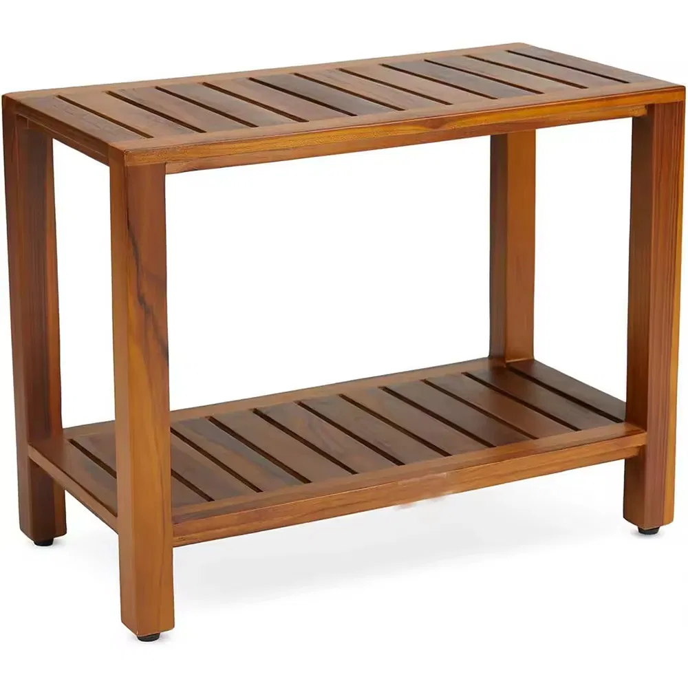 Popular Teak Shower Bench 24 Inch Large Wood Bench Bathtub Rack