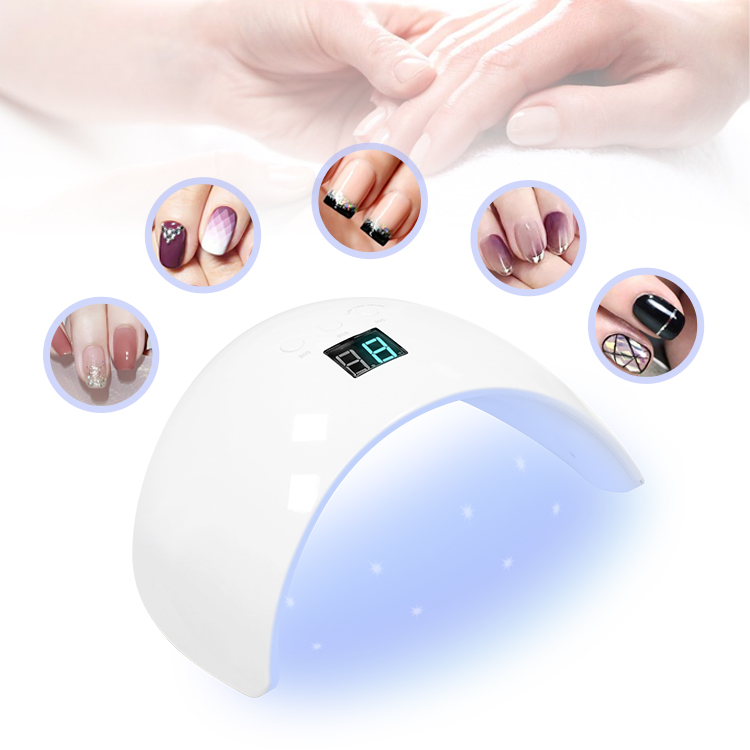 24PCS LED Dual Light Beads 15W UV Nail Lamp Dryer with 3 Timer Setting