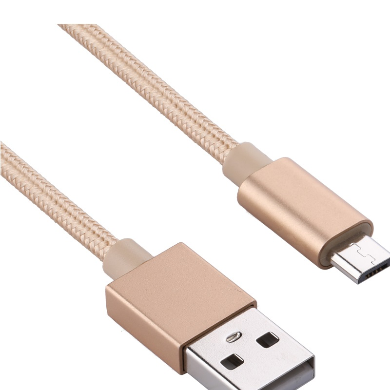 Fast Charging USB 2.0 to Type-C 2 in 1 Nylon Braid Data Charge Cable for Android Cell Phone
