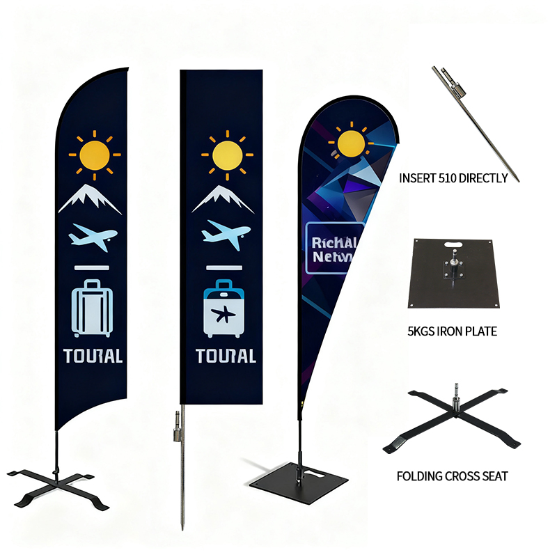 Vibrant Feather Flag and Beach Banners for Advertising