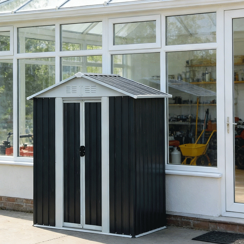 5X3 FT Outdoor Storage Garden Shed with Sloping Roof and Lockable Door
