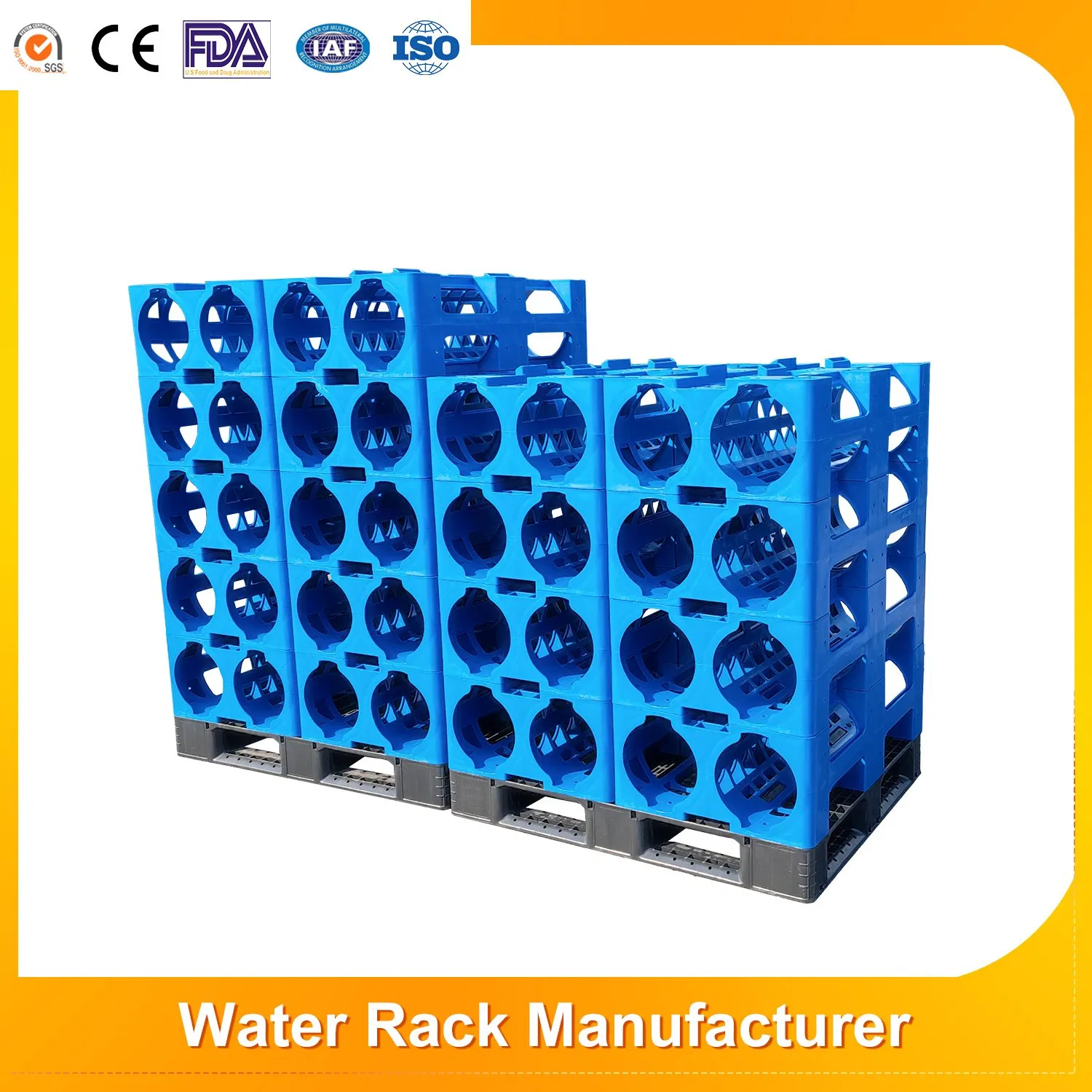 Transportation Large 5 Gallon Stackable Storage Warehousing Plastic Water Bottle Rack