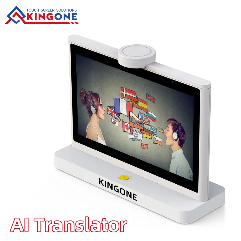 Kingone 10.1 Inch Ai Powered Dual Screen Translator Android Desktop Real Time Ai Translation Device for Conference Travel