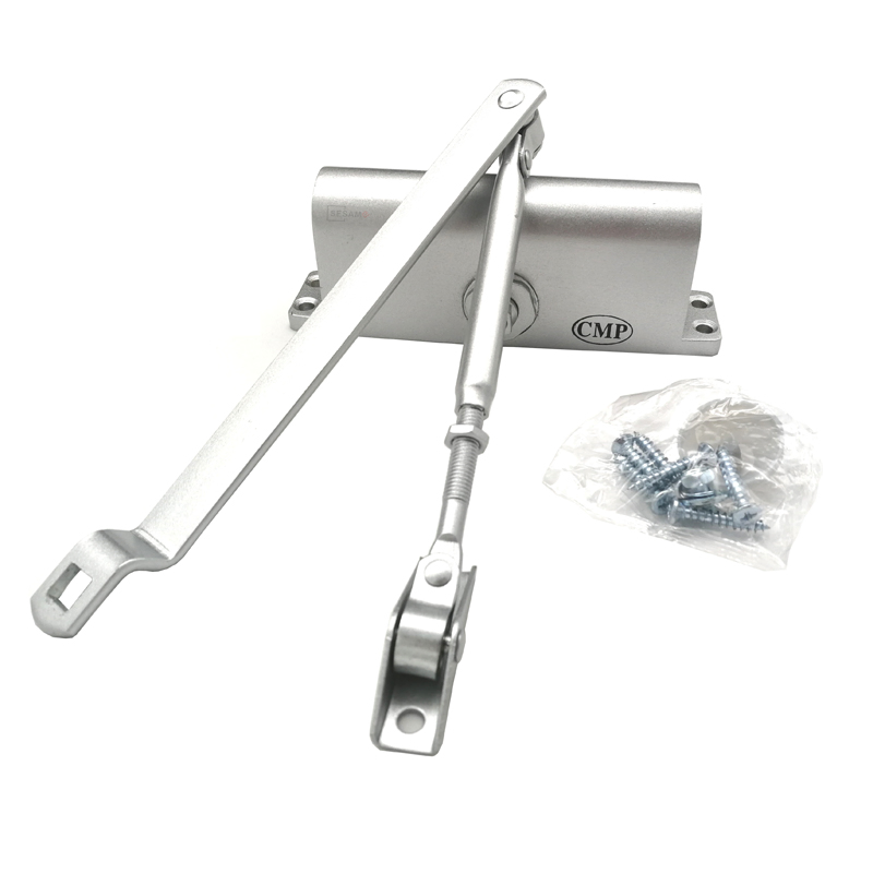 Sliding Silver Door Closer Lock for Access Control Suitable for Door Weight 45-75 Kg (SDC-062) Door Lock with Access Control System