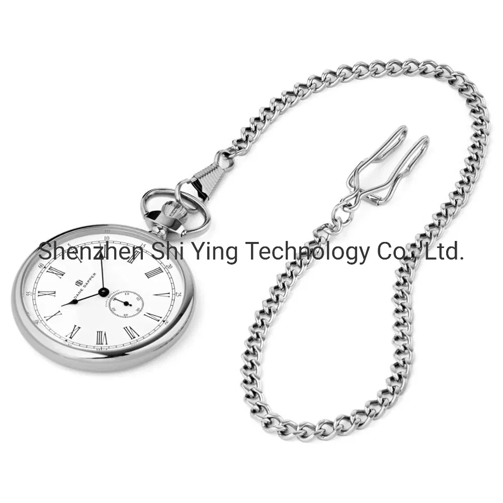 Custom Logo Men's 1piece Hand Wind Mechanical Pocket Watch with Chain