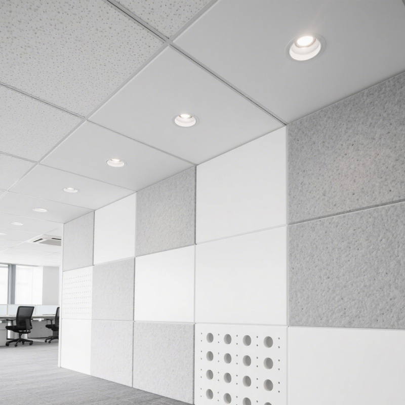 Акустическая минераловатная плита 595x595x12 мм, перфорированная