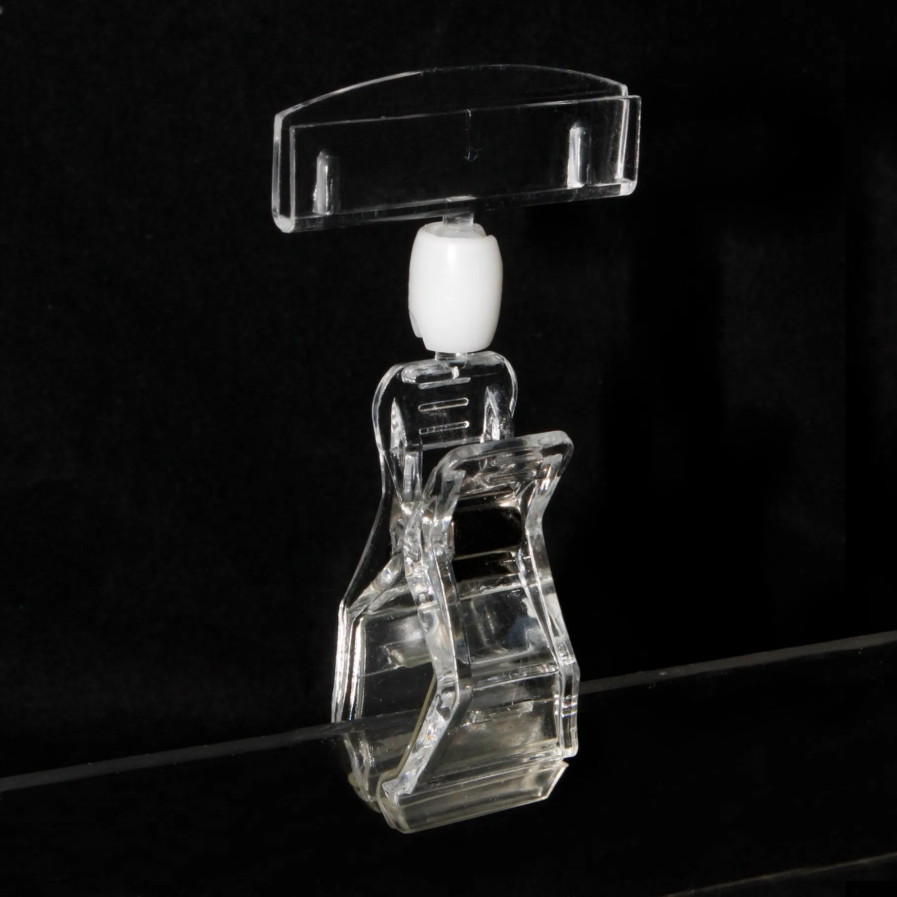Clear Pop Double Sided Price Tag Sign Holder Paper Clips