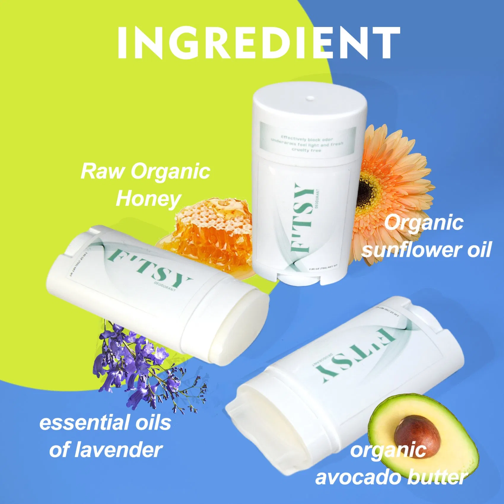 Customized Lady Deodorant Stick Oil Free Non Staining Deodorant Stick