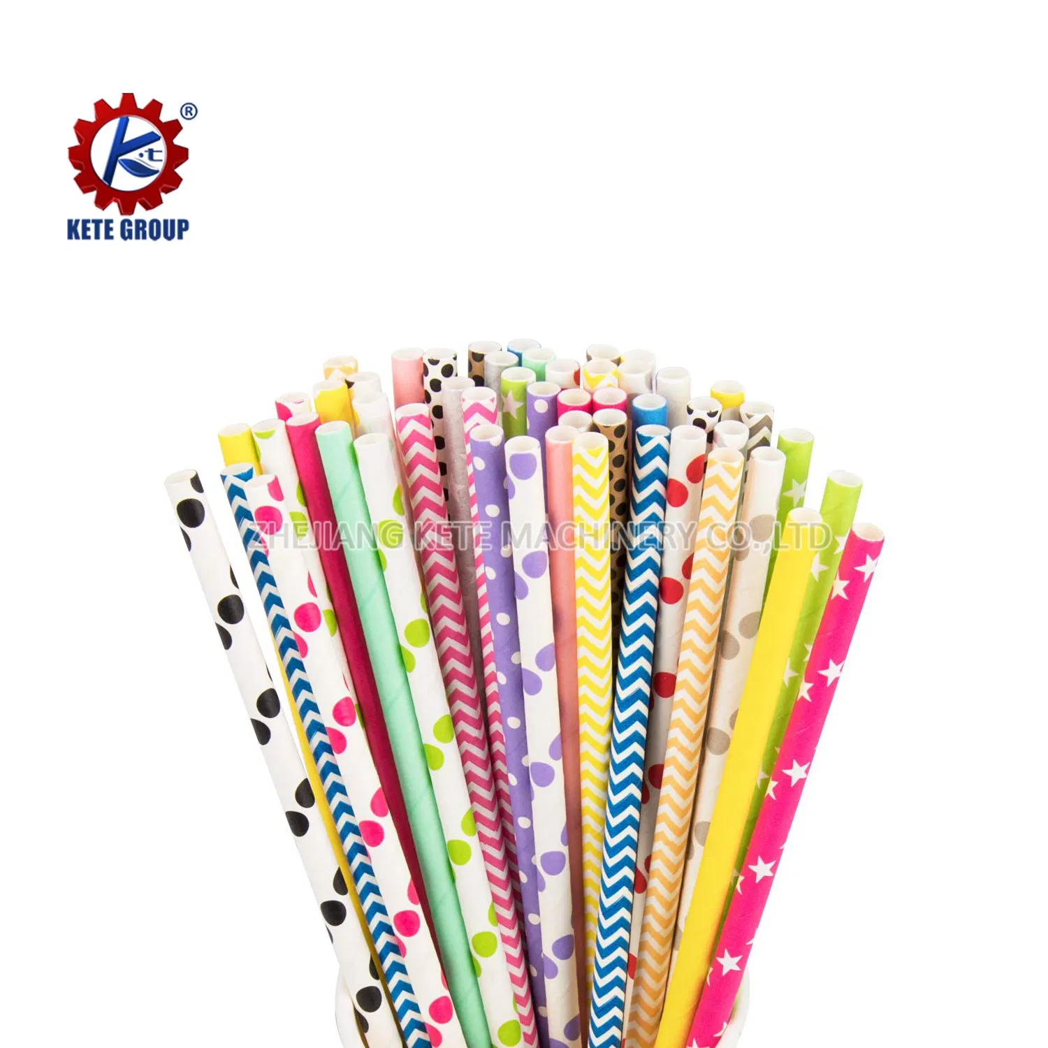 Paper Straws Drink Tubes Party Black Stripe Straws for Boba Drinks Bubble Tea Happy Birthday Straw