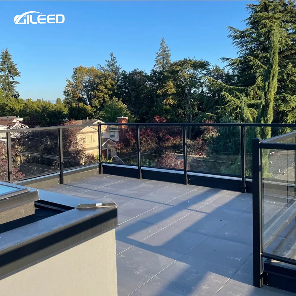 Aluminum Base Shoe Glass Railing Installation Modern Design Balustrades for Villa