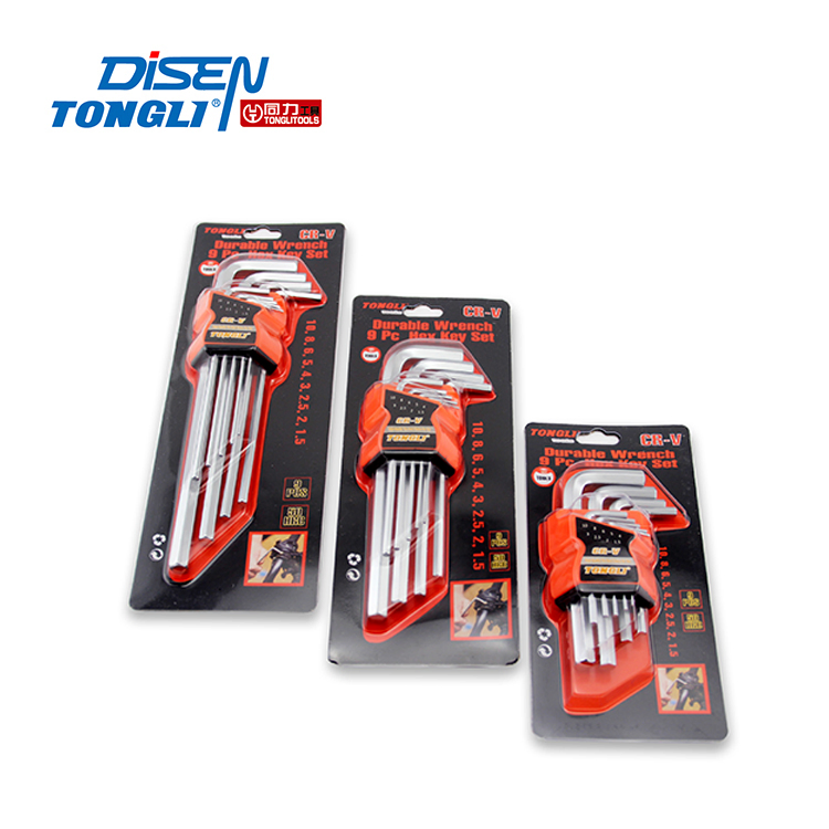 9PCS Middle Long Flat Point Hex Key Wrench Set