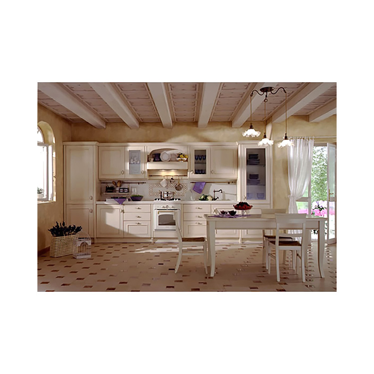 2024 Custom Pine Prefabricated Furniture Supplier Base Modern Island Designs White Solid Wood Shaker Kitchen Cabinet