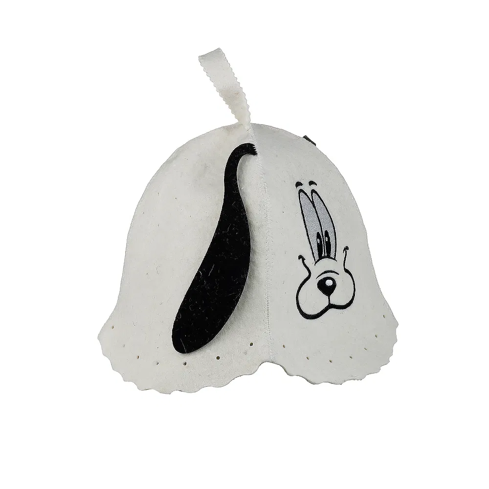 Sauna Hat White/Grey - 100% Organic Wool Felt Hats - Protect Your Head From Heat