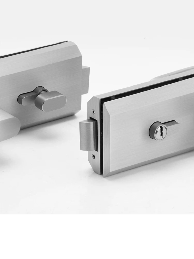 Studio Frameless Zinc Alloy or Stainless Steel Glass Door Lock with Handle Key