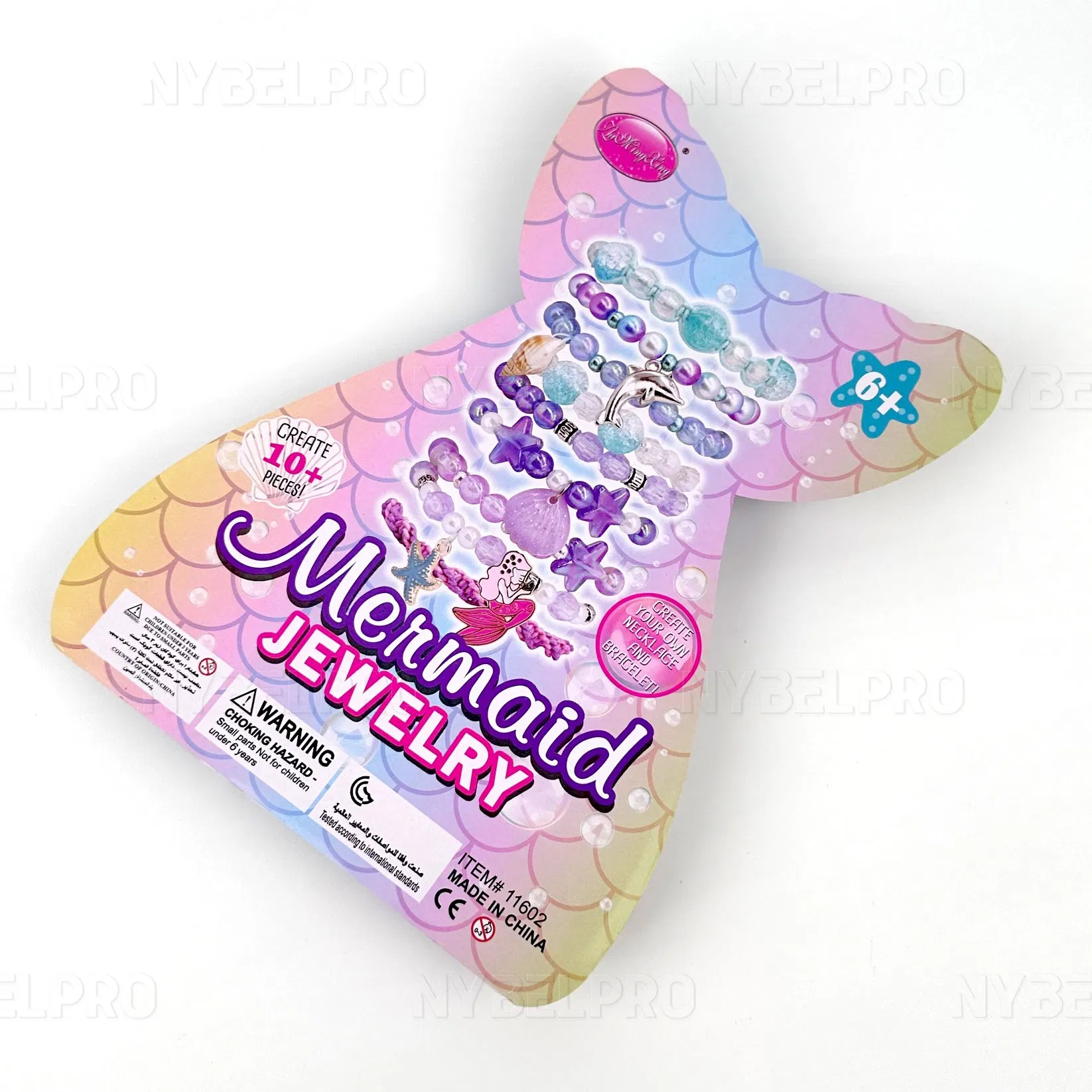 Factory Wholesale Girls Gifts Princess Jewellery Set Bead Fish Gift Plastic Transparent Beads Colourful Beads Bracelet for Girl Gift