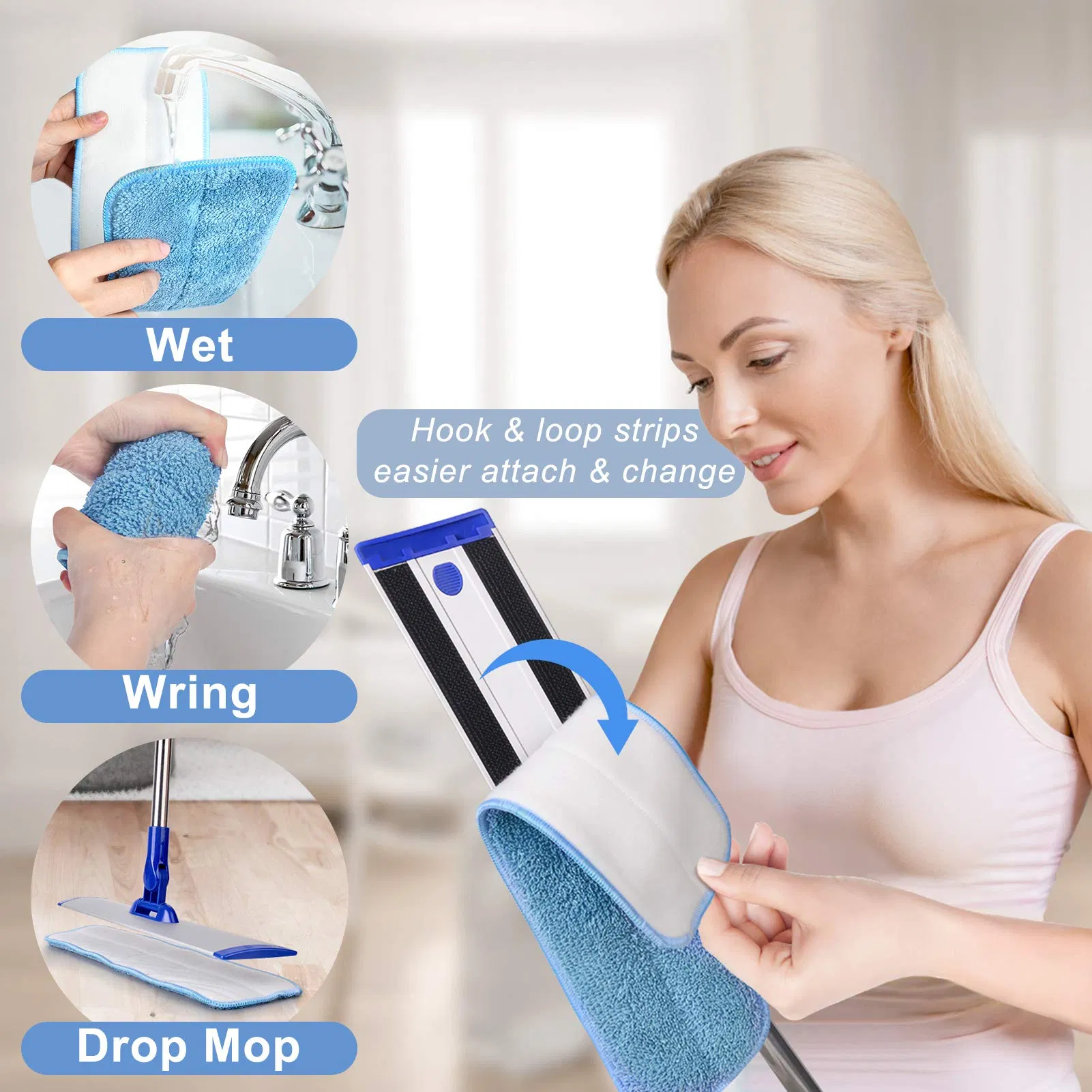 Professional Flat Microfiber Mop Floor Cleaning System
