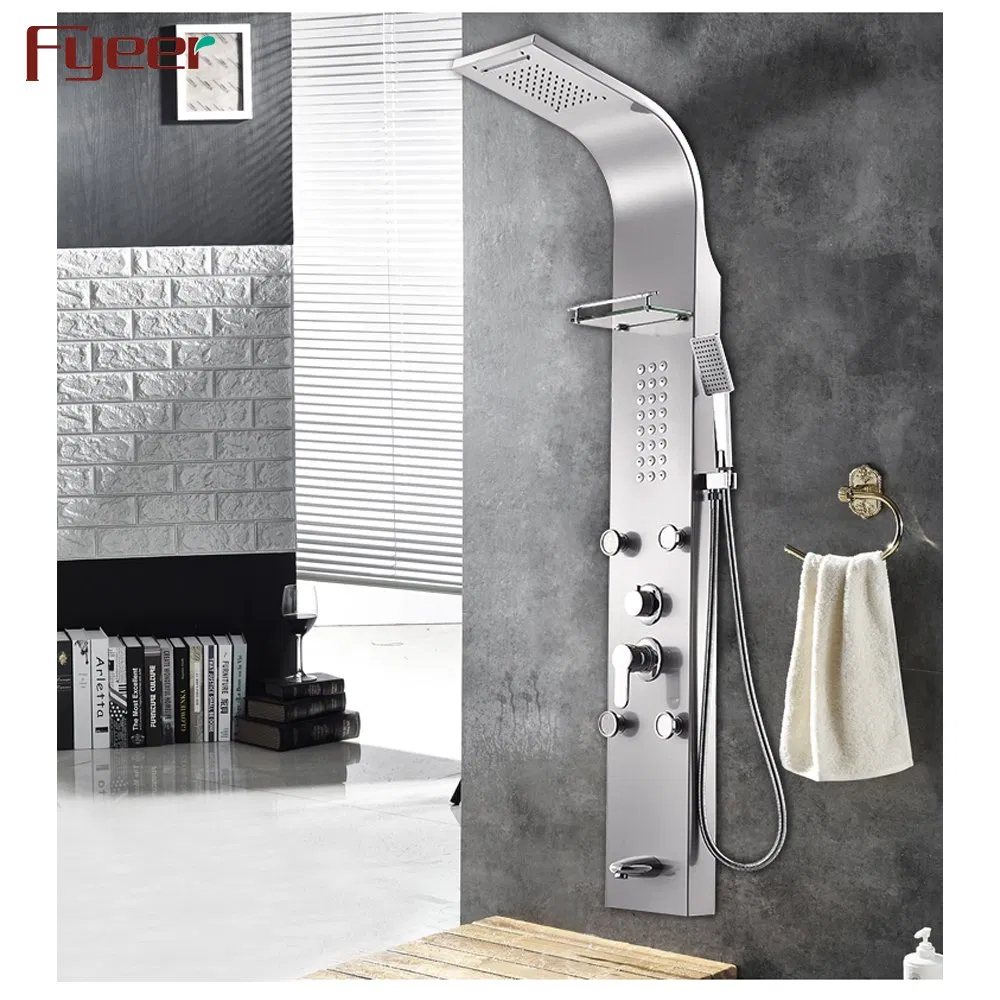 Wall Mounted Multifunctional SPA Bathroom Shower Panel with Shelf