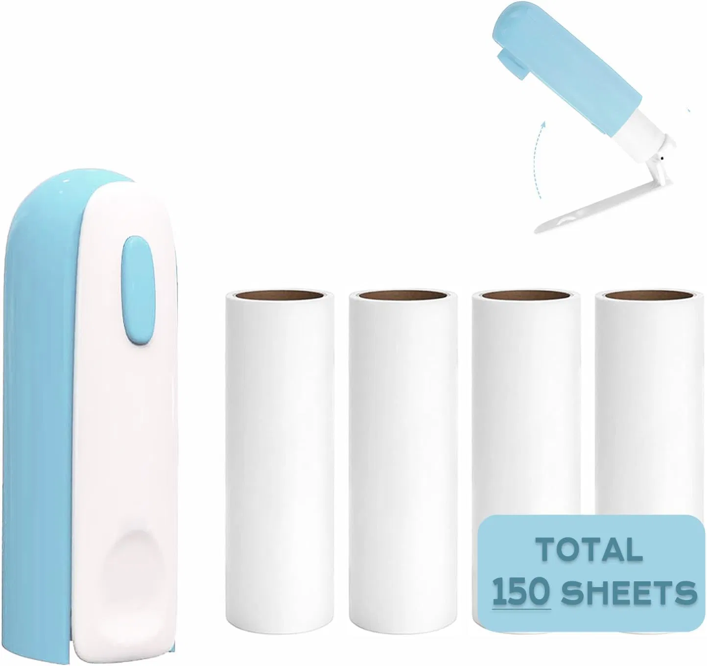 Mini Lint Roller, Travel Size Portable Compact Pet Hair Remover with 5 Refills, Sticky Small Lint Remover for Pocket