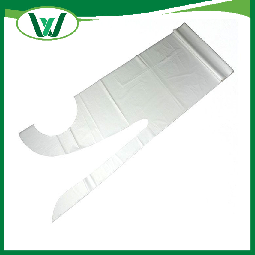 50 Pieces Disposable White Plastic/Poly Apron 46 Inches X 28 Inches Perfect for Cooking