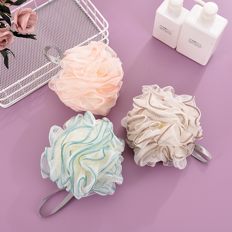 Hot Sell Colorful 60g PE Mesh Sponge Ball for Body Bath
