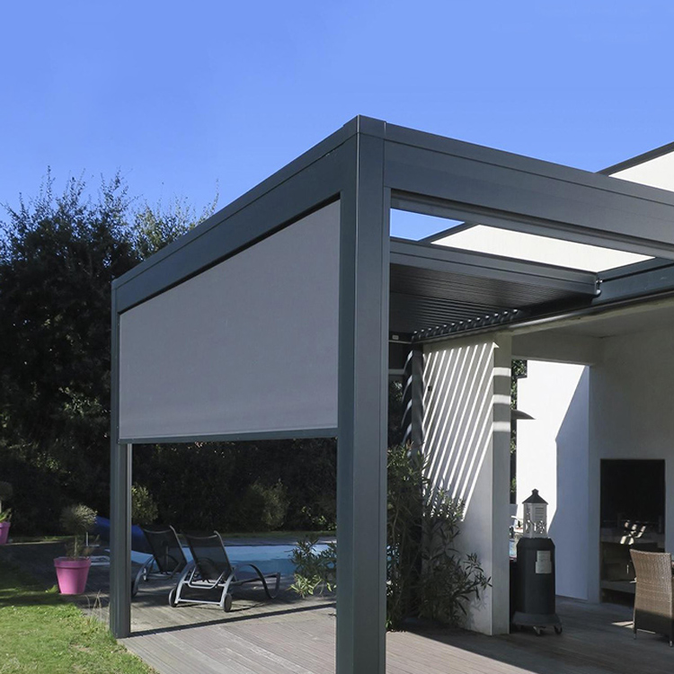 Motorized Vertical Fabric Curtains Outdoor Garden Shade Shutter Roller Zip Screen Blinds