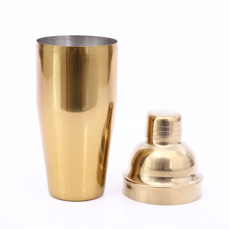 Шейкер барный 3-х секционный с позолотой, 250-750 мл