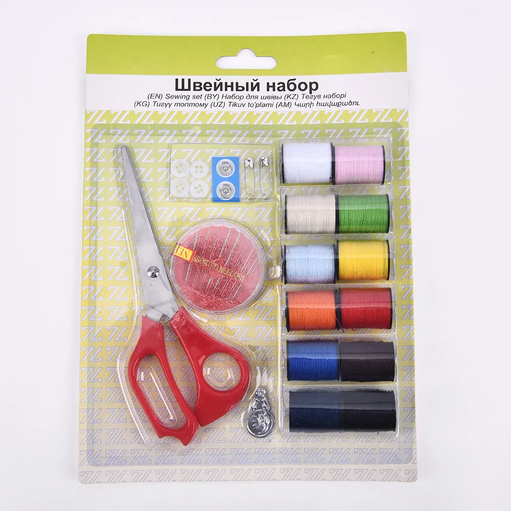 High Quality Pack of 68 Pieces Sewing Kit Assorted Color Sewing Thread for Supermarket