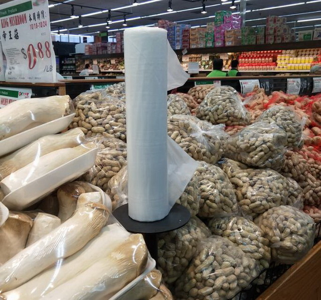 Supermarket Plastic Flat Vegetable and Fruit Packaging Produce Roll Bag