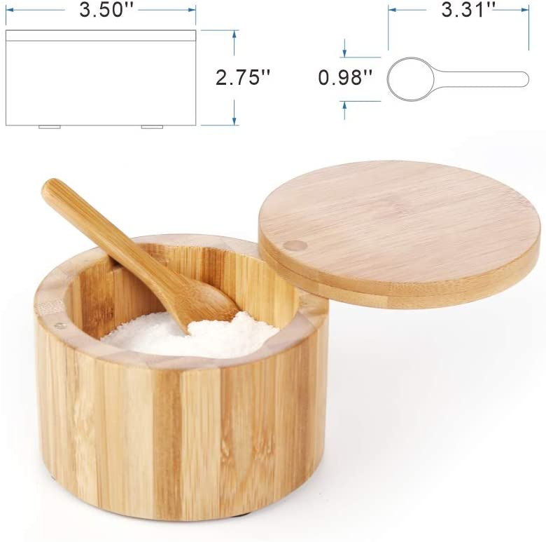 Бамбуковая солонка и перечница с магнитной крышкой