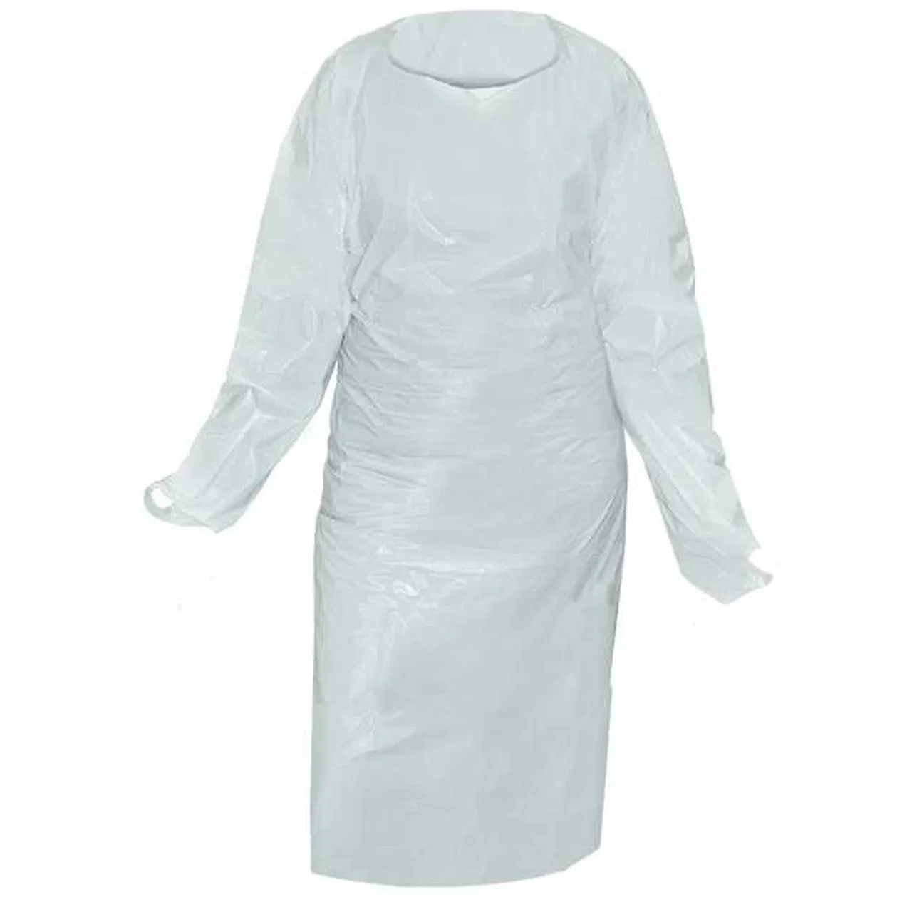 China Producing High Quality Single Use CPE Protective Gown with Thumb Cuffs for Body Protection