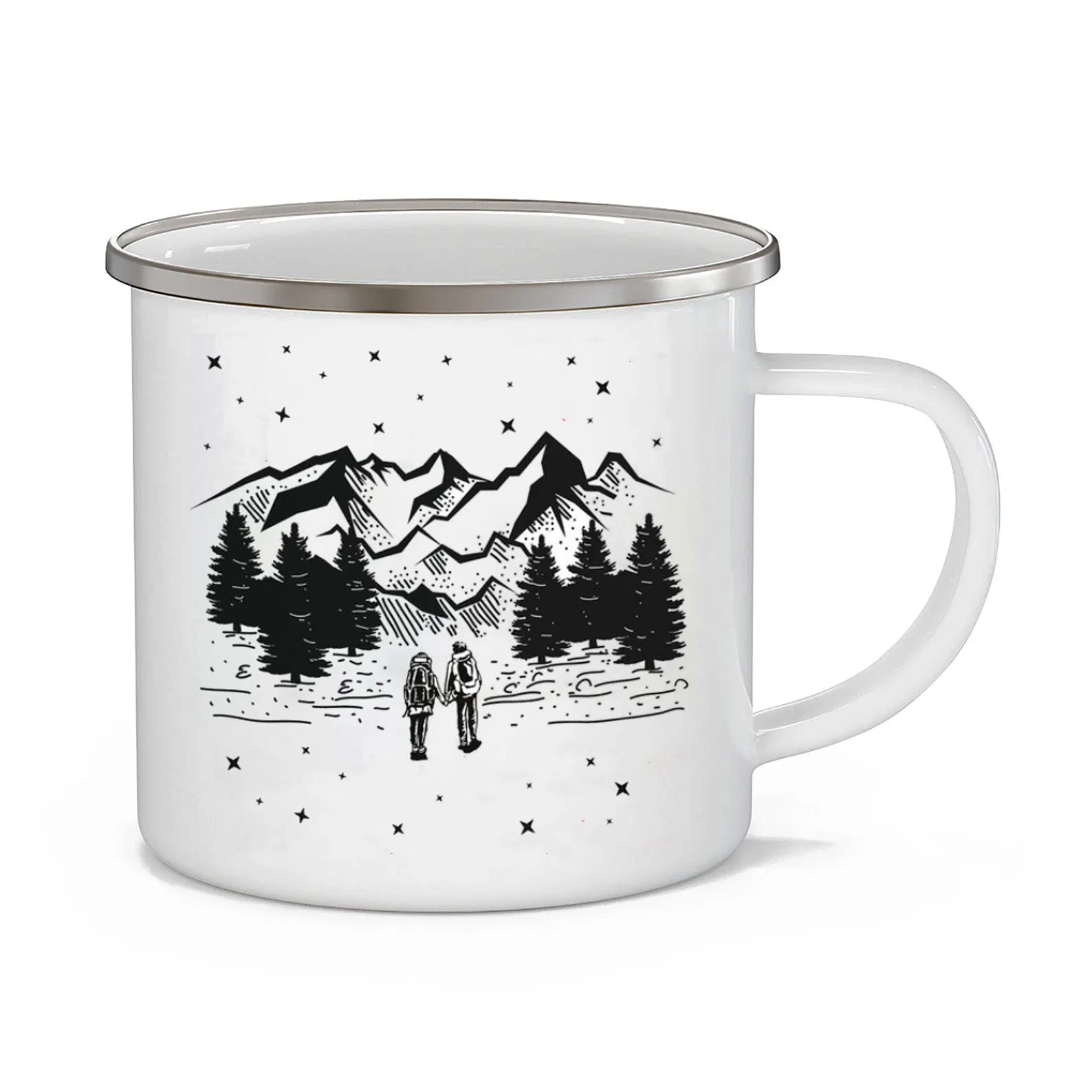 Colorful Custom Logo Metal Wholesale Enamel Camping Mug Enamel Cup 300ml 400ml Coffee Mug