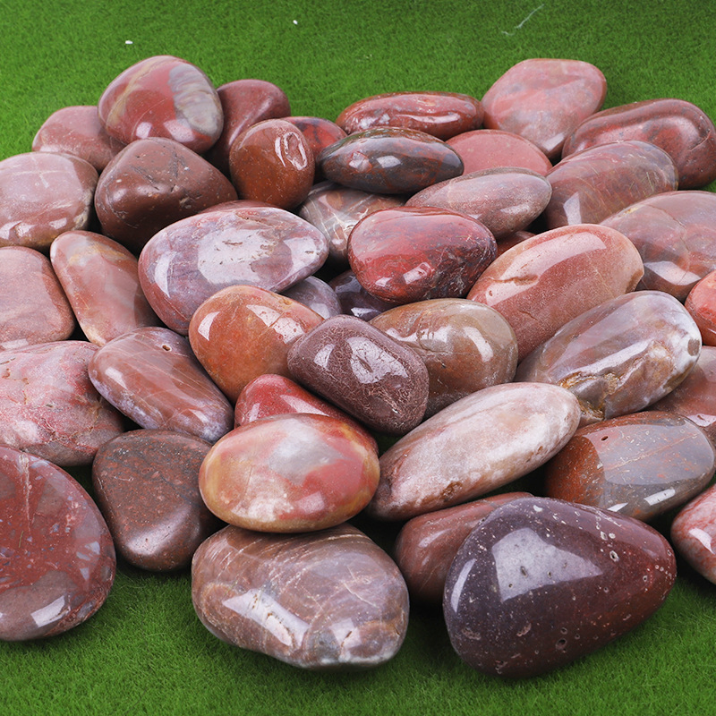 Red Polished Pebbles Stone Landscaping Tumbled Pebbles River Paving Stone