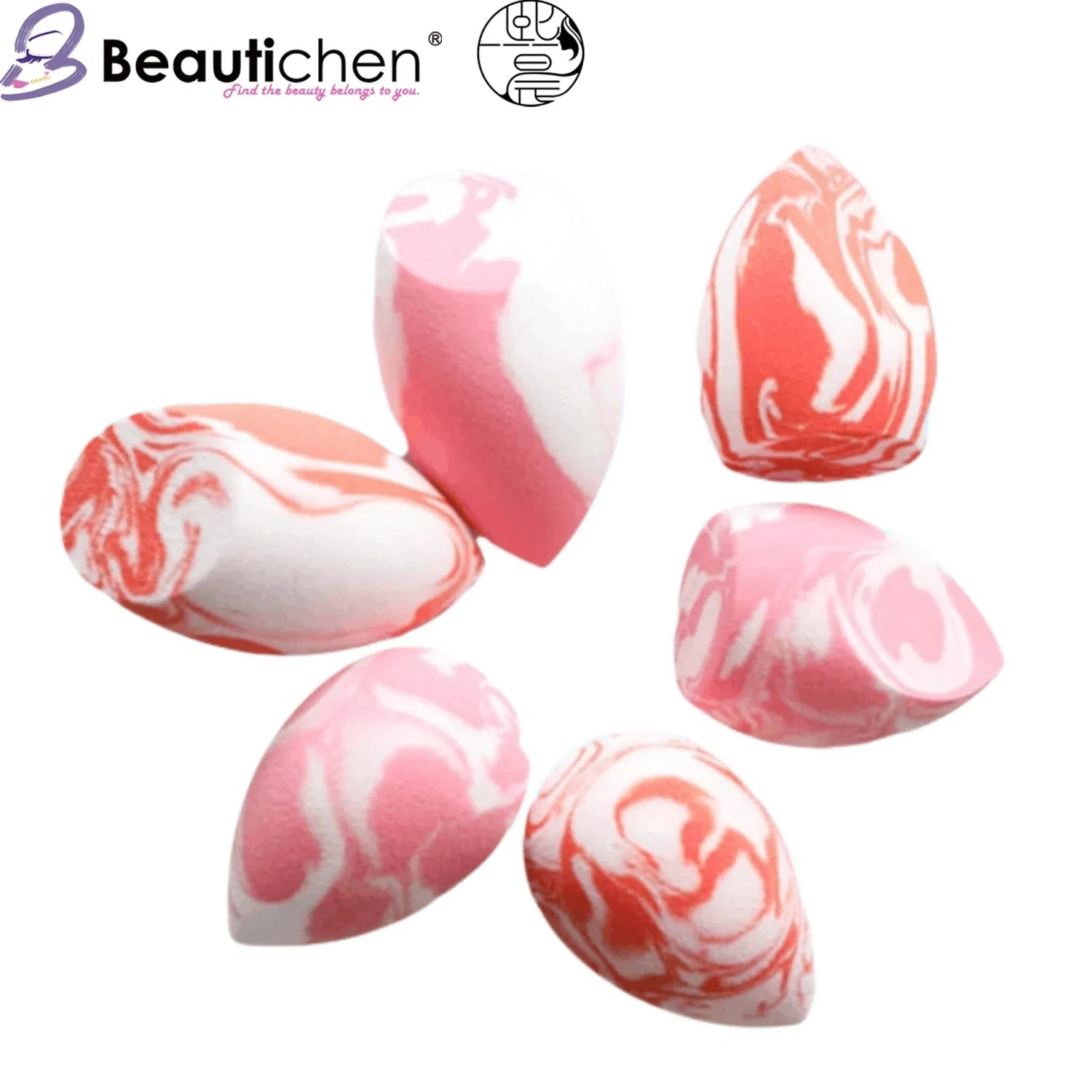 Beautichen Two-Tone Makeup Sponge - Water Activated Expanding Latex-Free Cosmetic Sponge, Dry/Wet Dual Use Non-Absorbent Puff (Factory Direct)