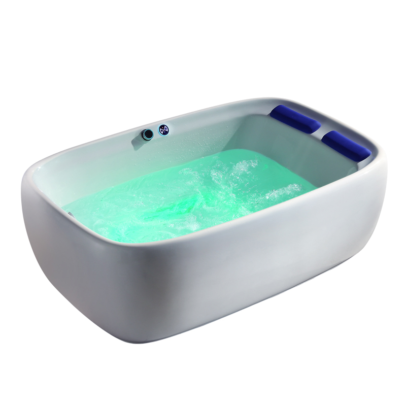 Акриловая ванна угловая белая с гидромассажем