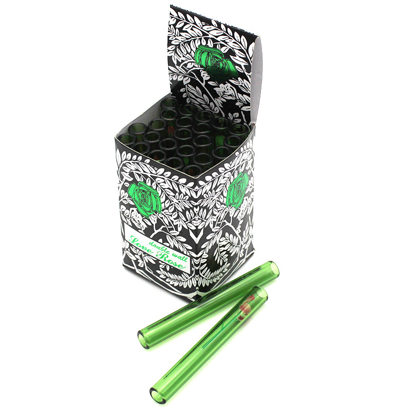 Love Roses Glass Tube with Flowers Inside Smoking Pipes 36PCS in One Box Love Rose Glass Pipe Oil Burner