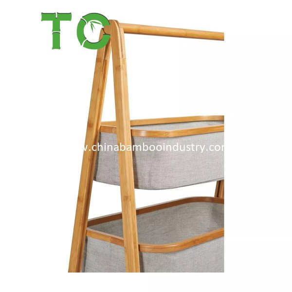 3-Tier Foldable Bamboo Laundry Basket Laundry Basket with Shelf Laundry Hamper Sorter Bathroom Storage Rack Laundry Storage Basket Laundry Hamper Basket