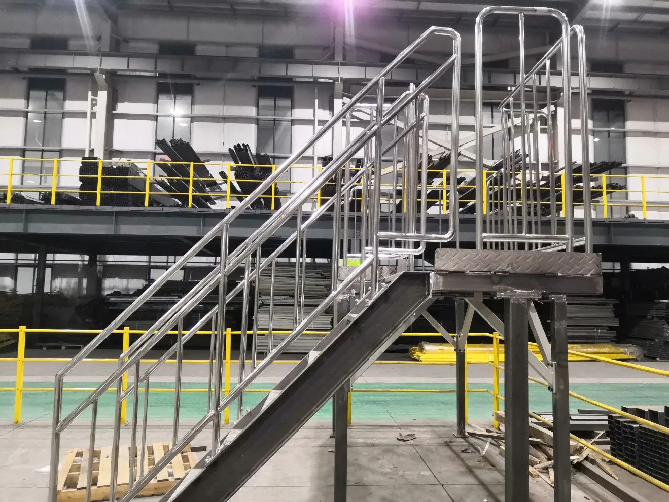 High Cost Performance Fire Prevention Industrial Steel Stairs for Factory Workshop