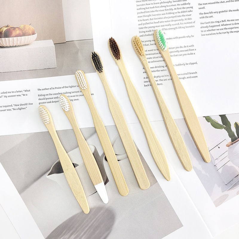 Natural Organic Bamboo Toothbrush Soft Bristle Biodegradable Manual Wooden Toothbrush