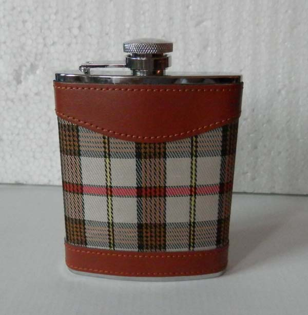 Stainless Steel Pocket Wine Hip Flask with PU Leather
