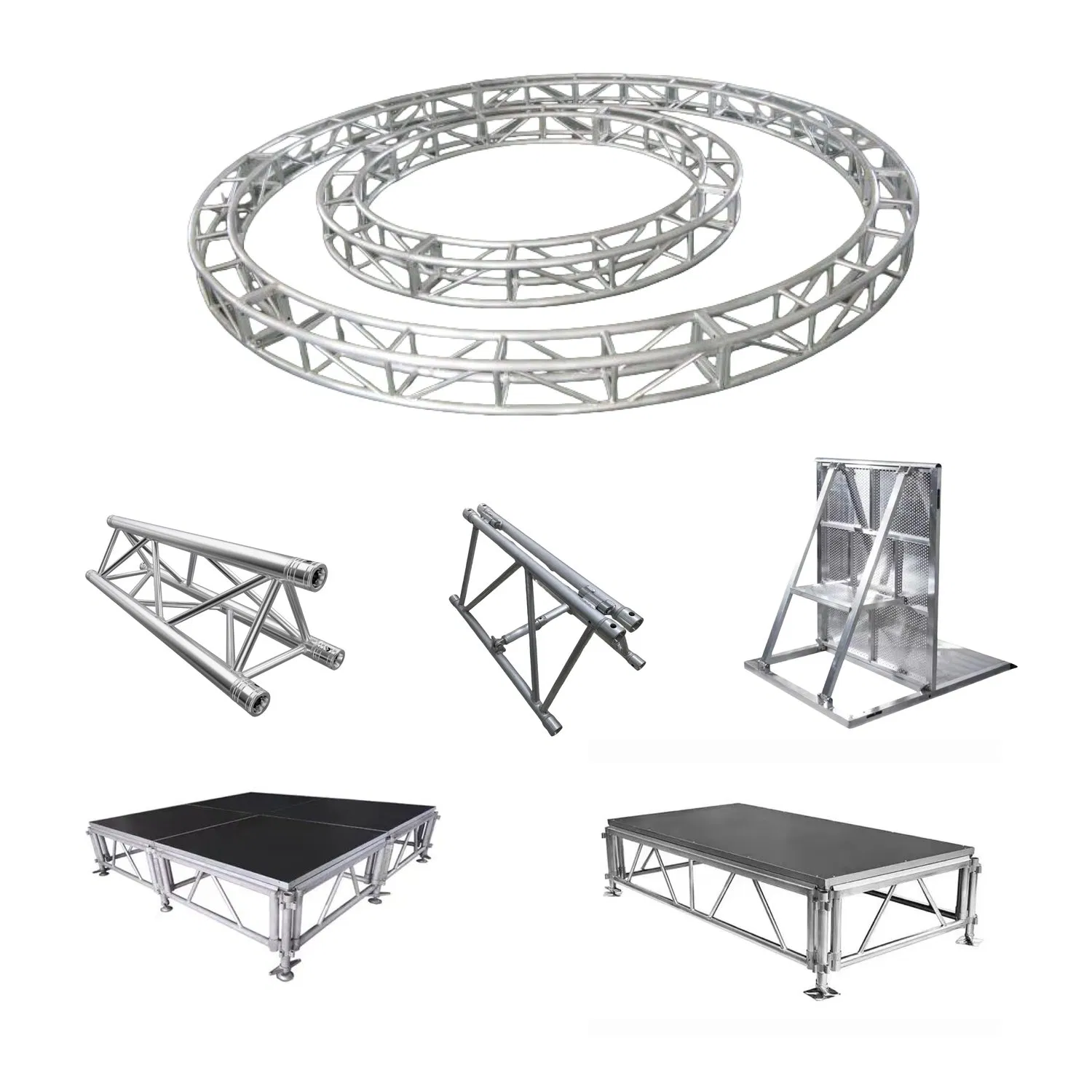 Curved Aluminum Roof Truss Systems for Outdoor Stages.