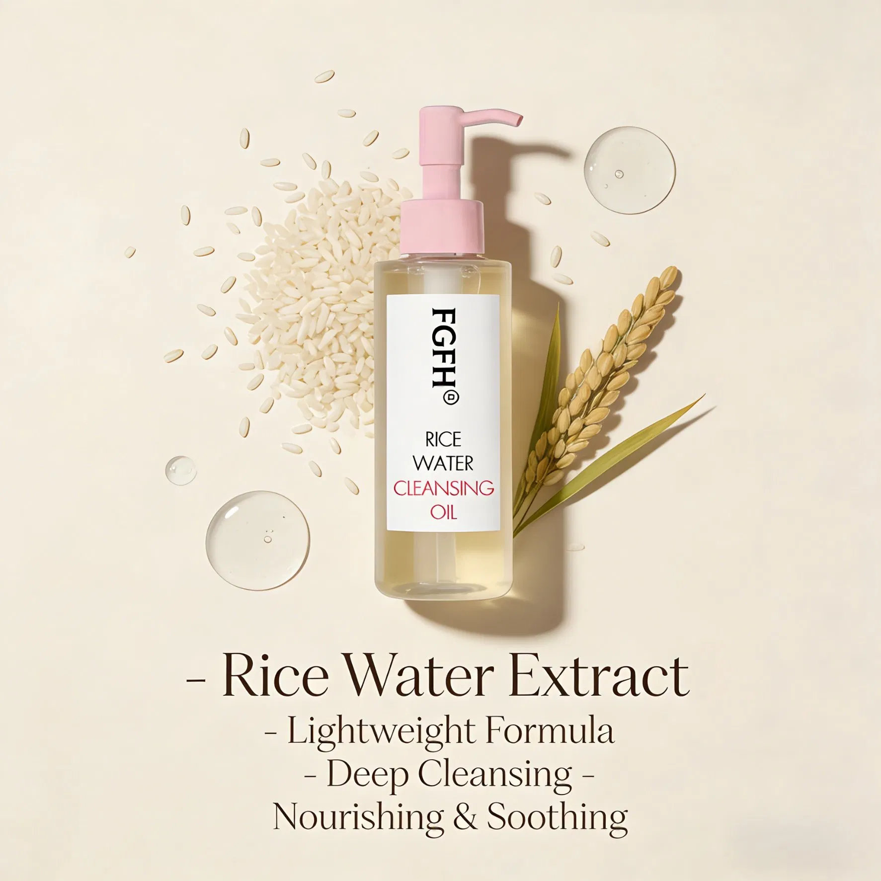 Rice Water Bright Facial Cleansing Oil Daily Makeup Remover Vegan Light Cleansing Oil
