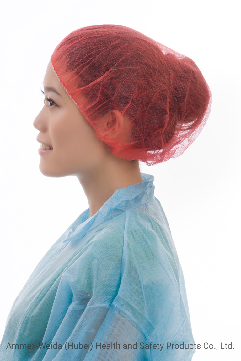 for Keep Sanitary Soft Non-Woven Cap with Single Elastic/Disposable Use Protective Bouffant Cap