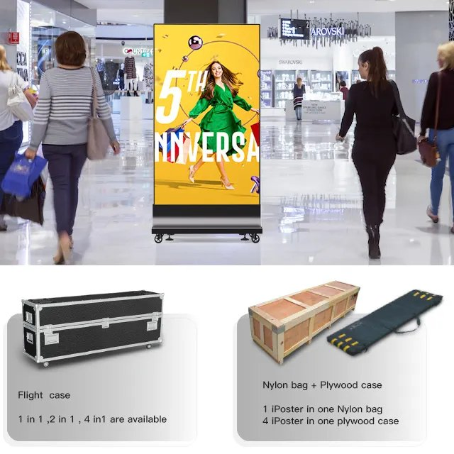 Factory Moveable Indoor P1.75 P2.19 P2.59 High Brightness Digital LED Advertising LED Poster Display Screen Billboards