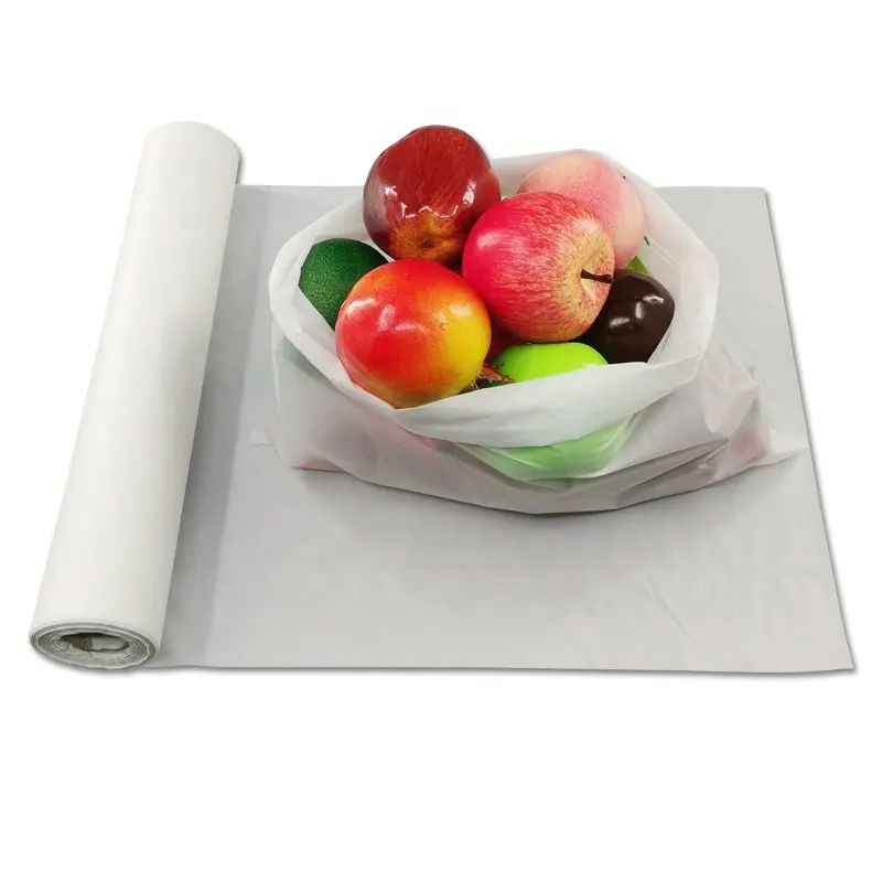 Custom Compostable Food Fruit Packaging Supermarket Grocery Shopping Bag on Roll