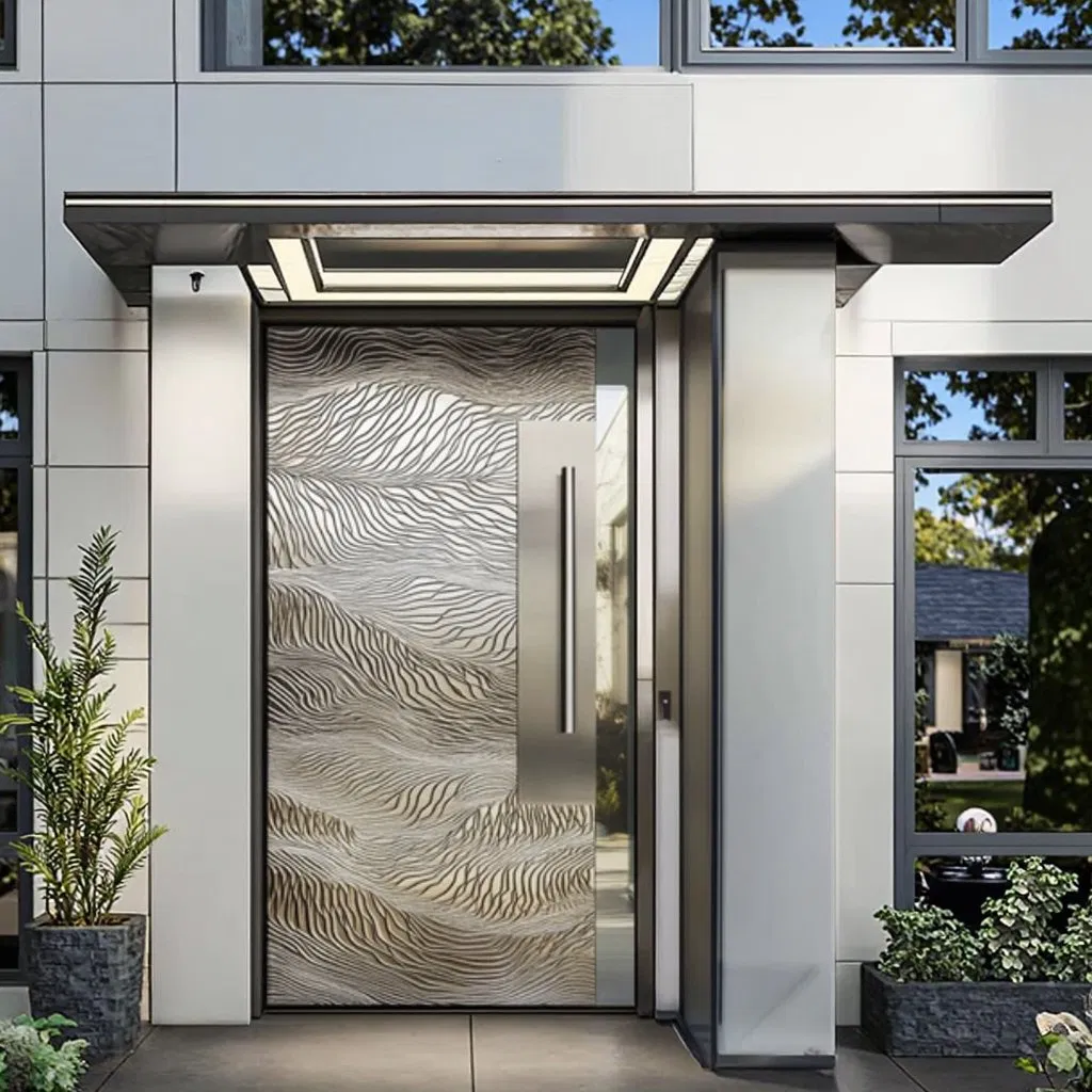 High Quality Contemporary Luxury Modern American-Style Cast Aluminum Waterproof Pivot Doors for Outdoor Entry Apartments Main Entrances