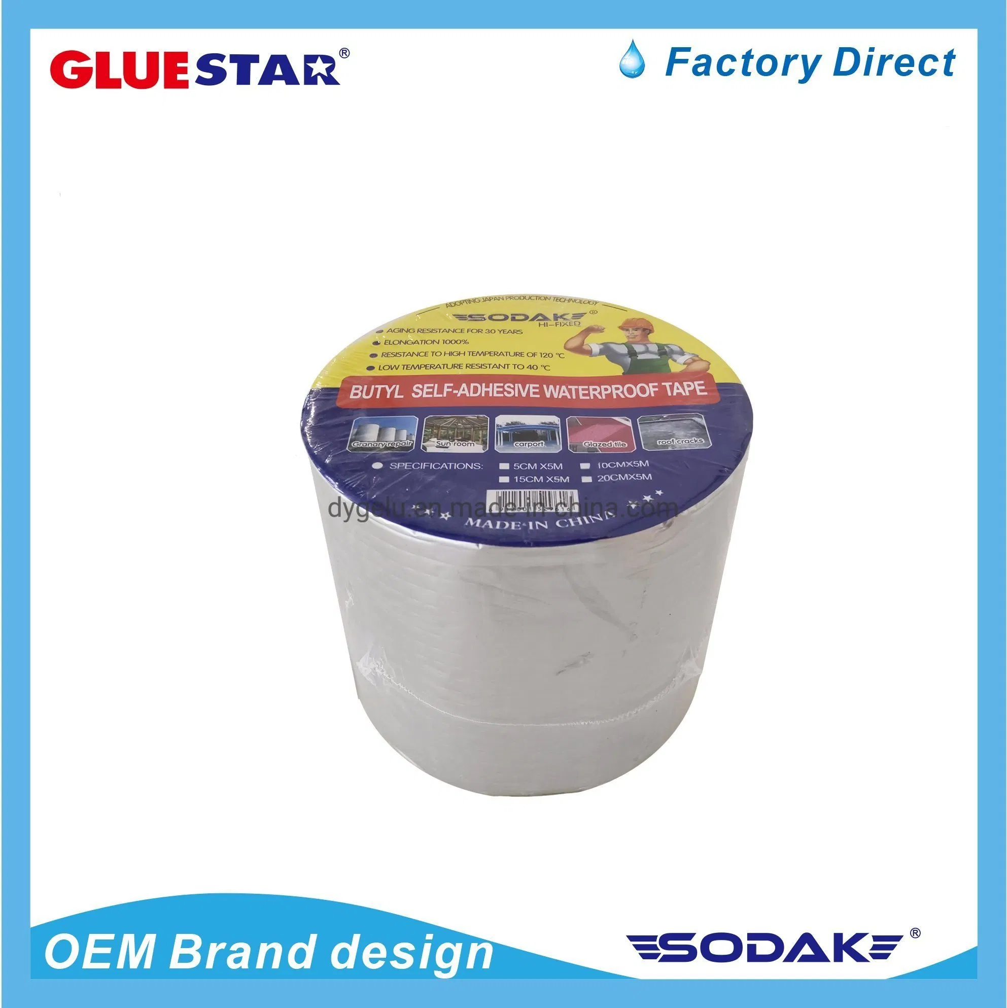 Sodak Sealing Repair Tape Waterproof Aluminum Foil Butyl Water Leak Tape
